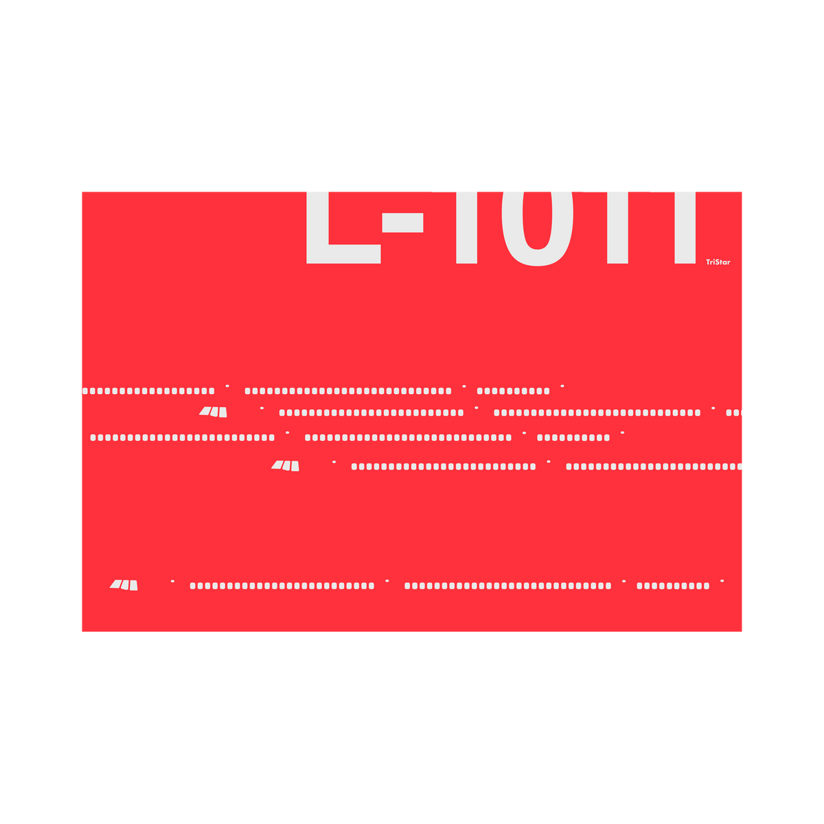 L-1011 TriStar Windows, gray on red poster by 08 Left