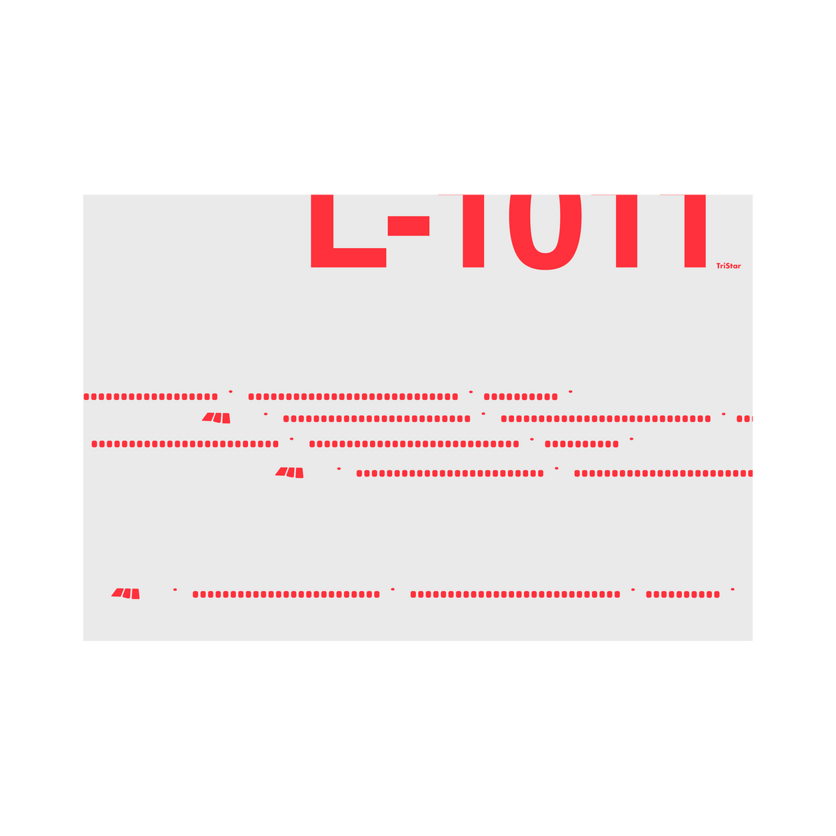 L-1011 TriStar Windows, red on gray poster by 08 Left