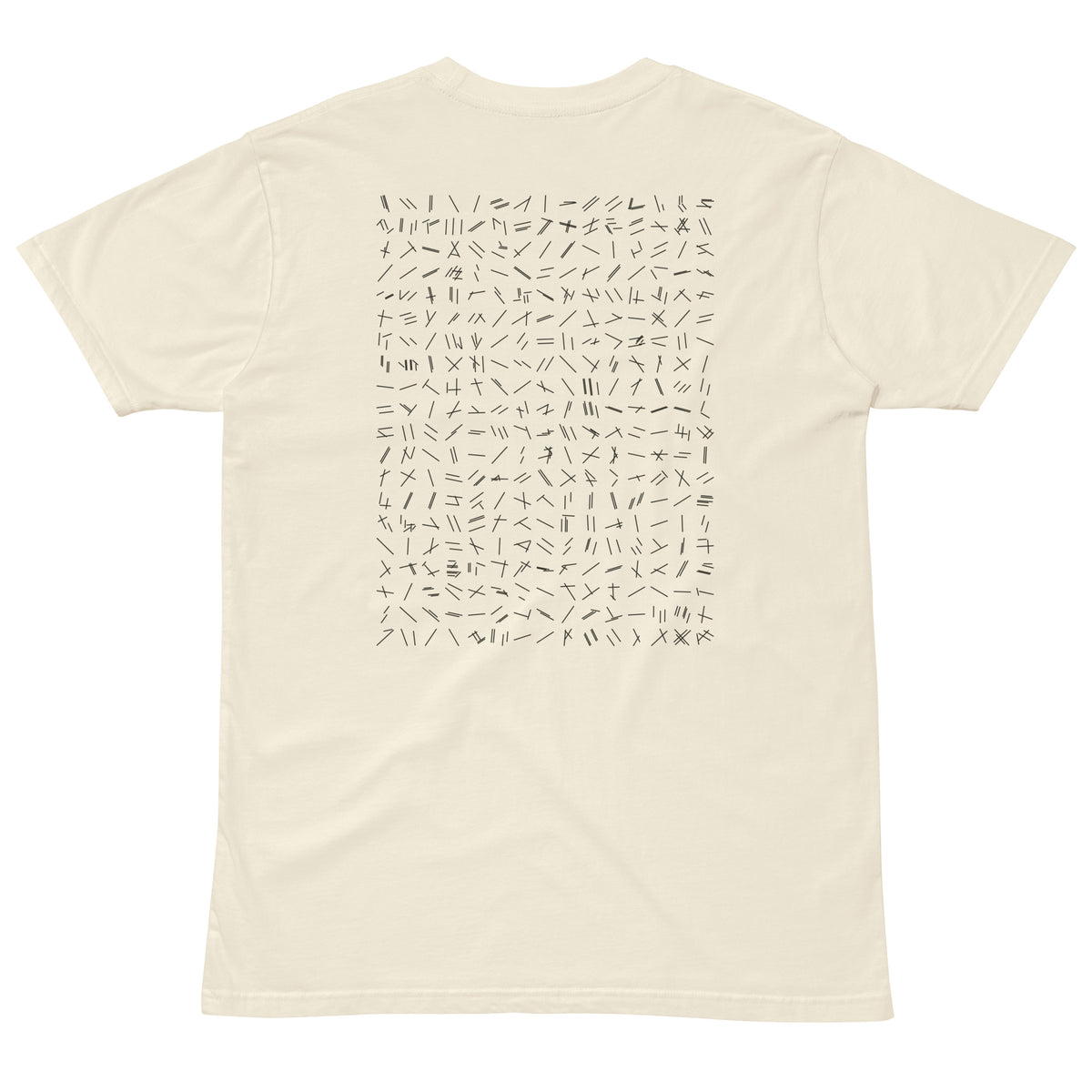 Language of Runways tee in natural, back, laid flat