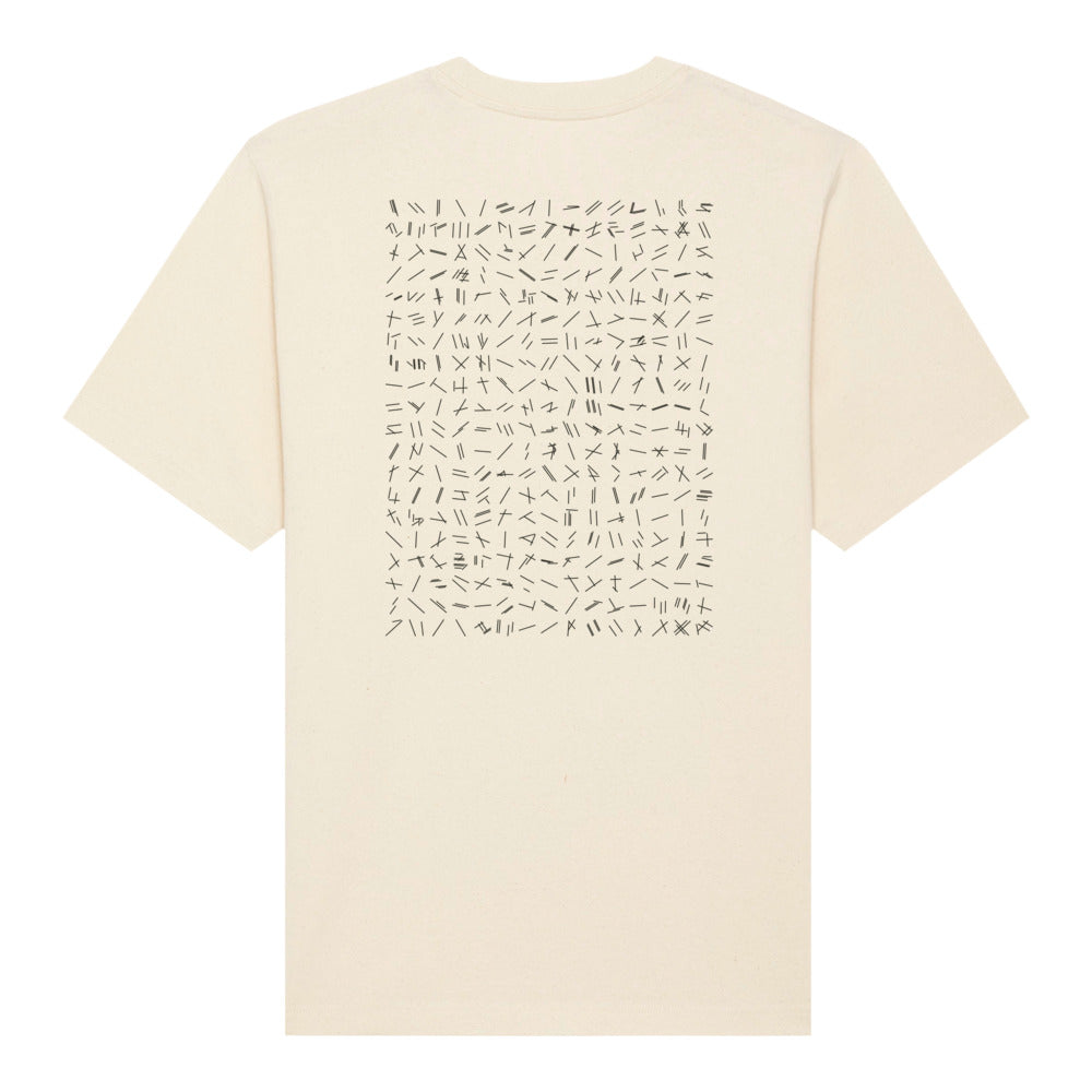 Language of Runways tee in natural, back