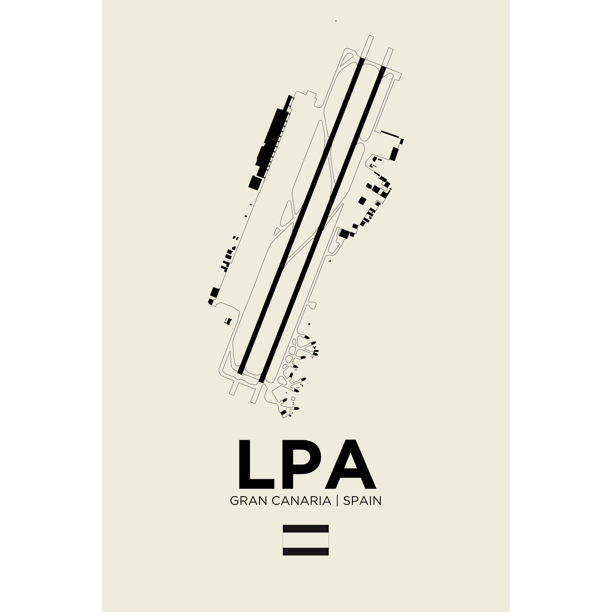 LPA White Line airport diagram print by 08 Left