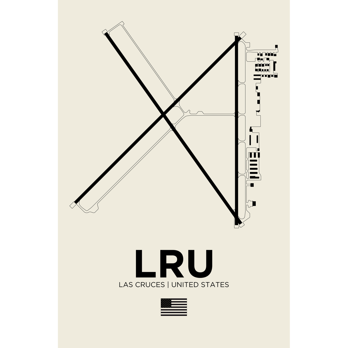LRU White Line airport diagram print by 08 Left