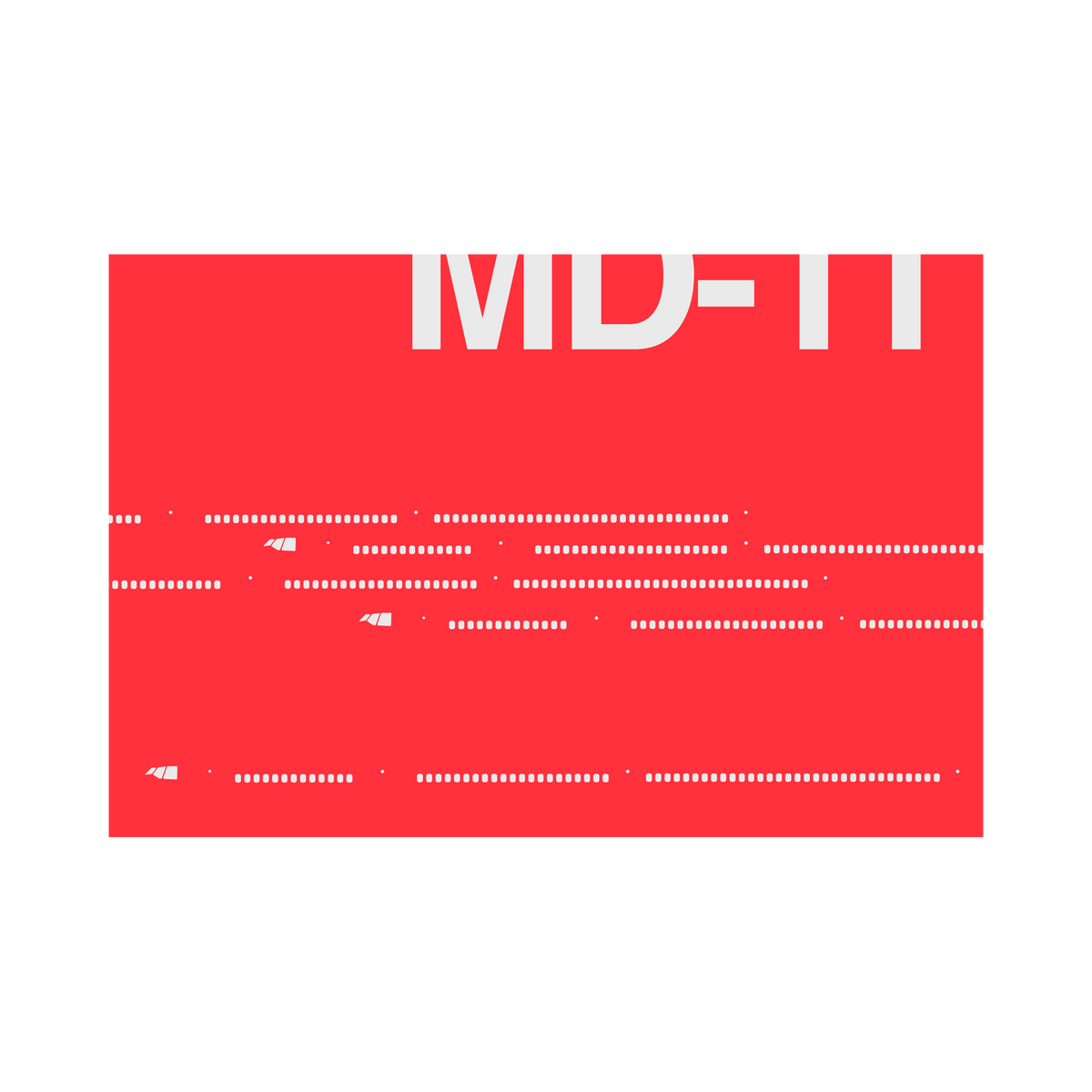 MD-11 Windows, gray on red poster by 08 Left
