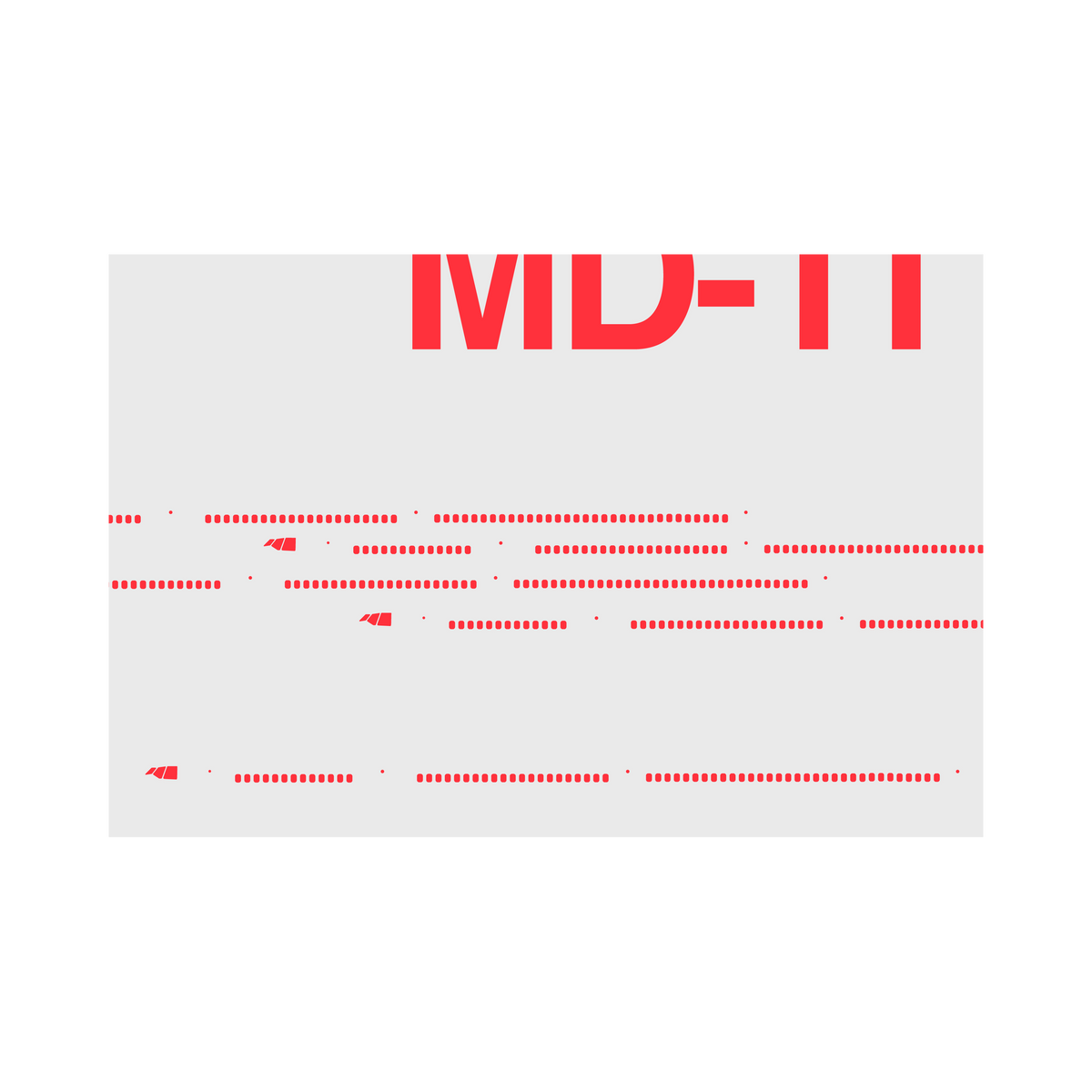MD-11 Windows, red on gray poster by 08 Left