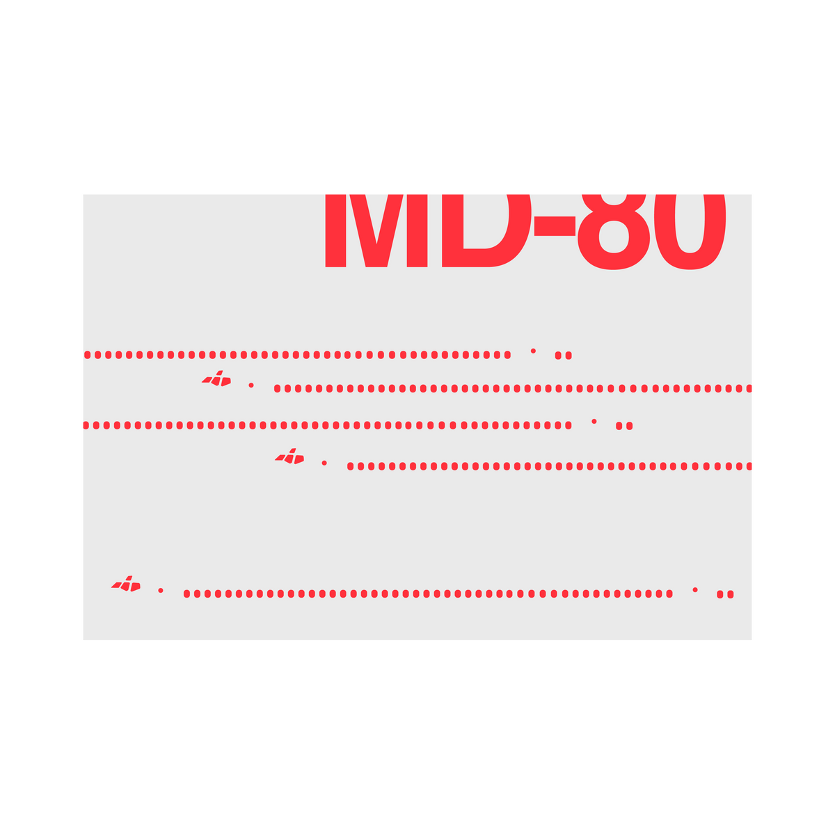 MD-80 Windows, red on gray poster by 08 Left