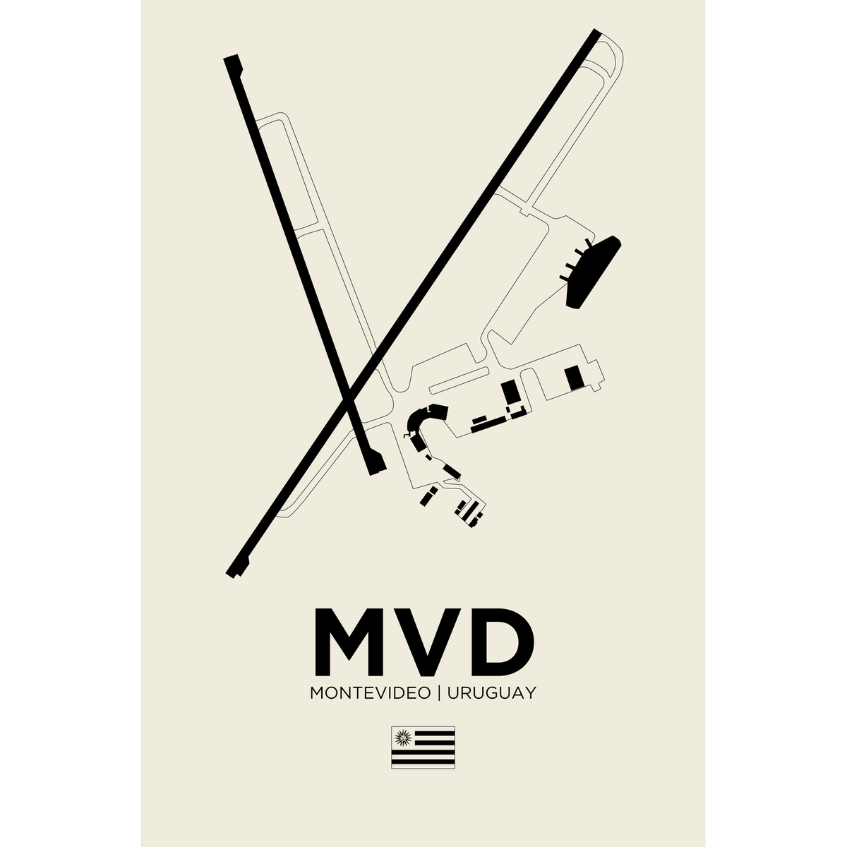MVD White Line airport diagram print by 08 Left