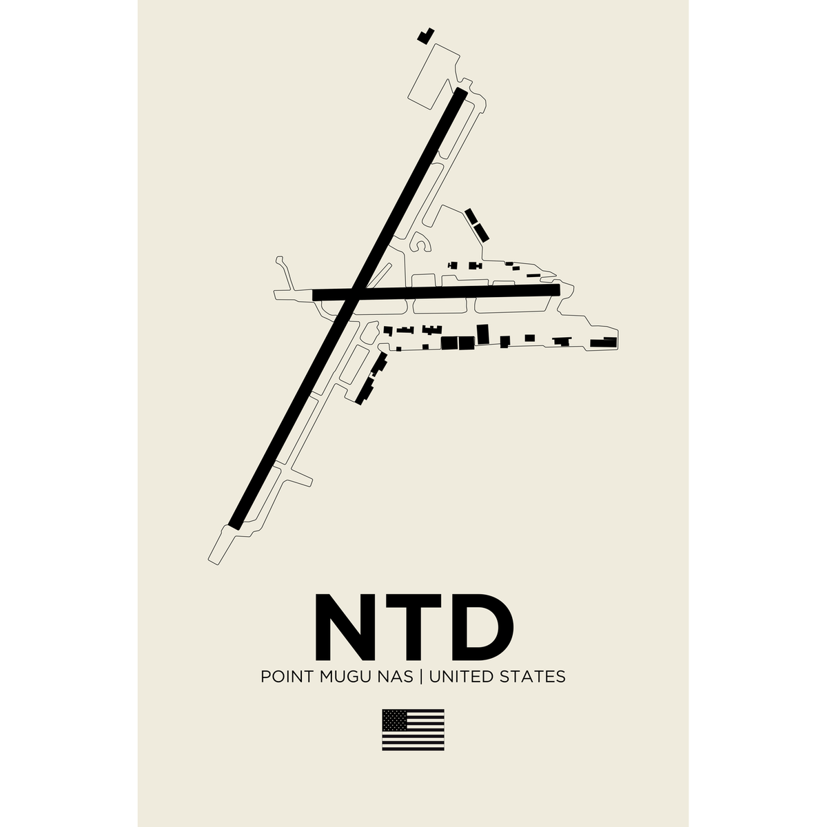 NTD White Line airport diagram print by 08 Left