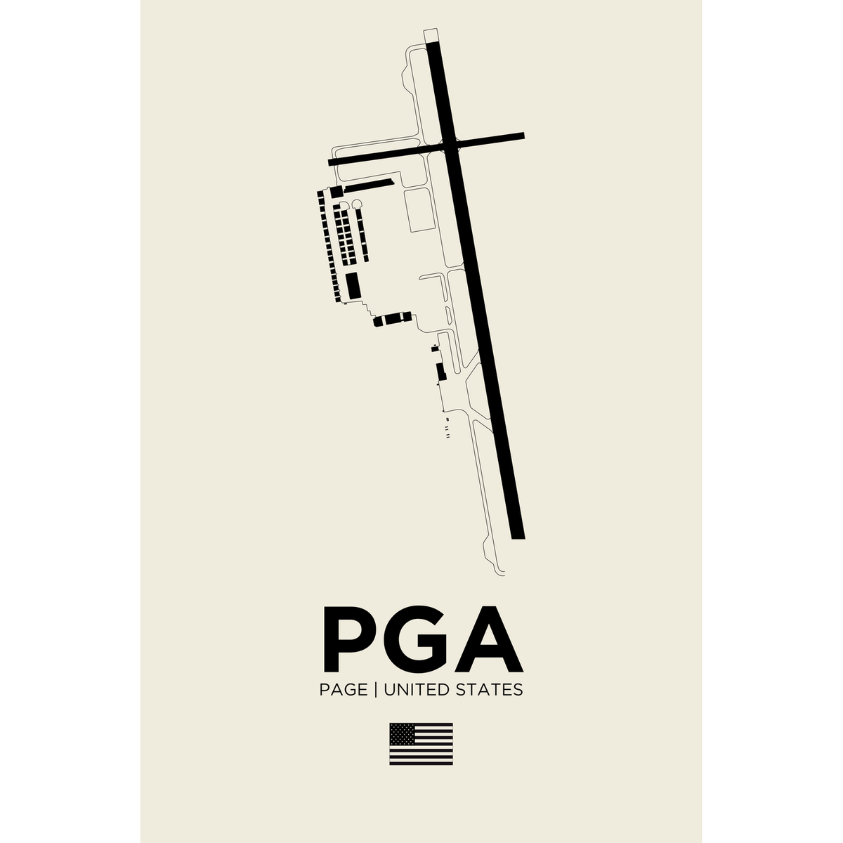 PGA White Line airport diagram print by 08 Left