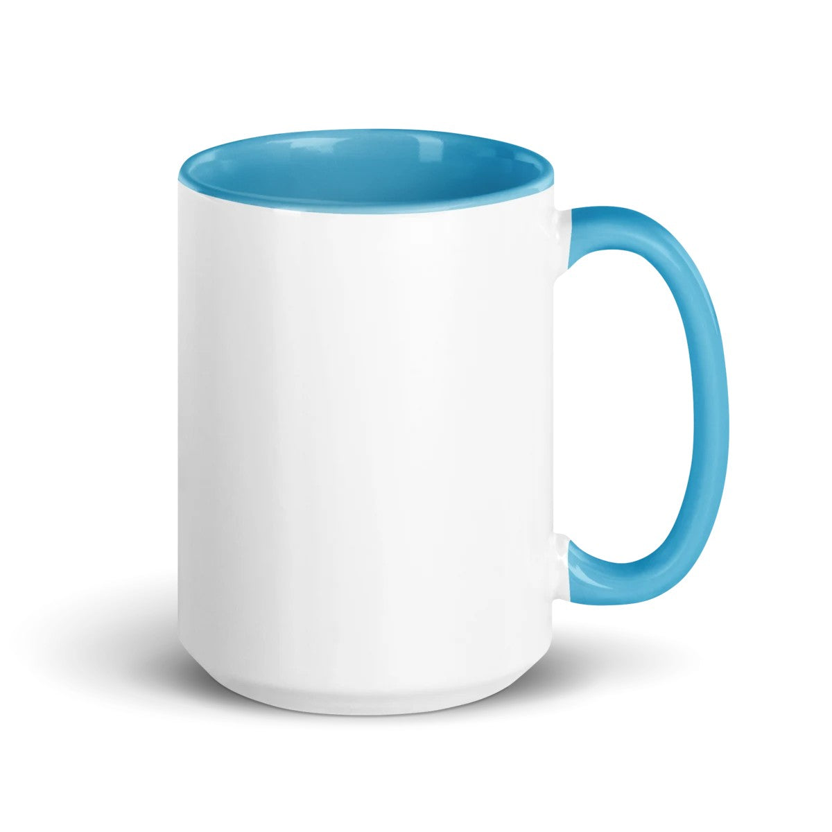 Custom Runway Mug, blue inside, 15 oz