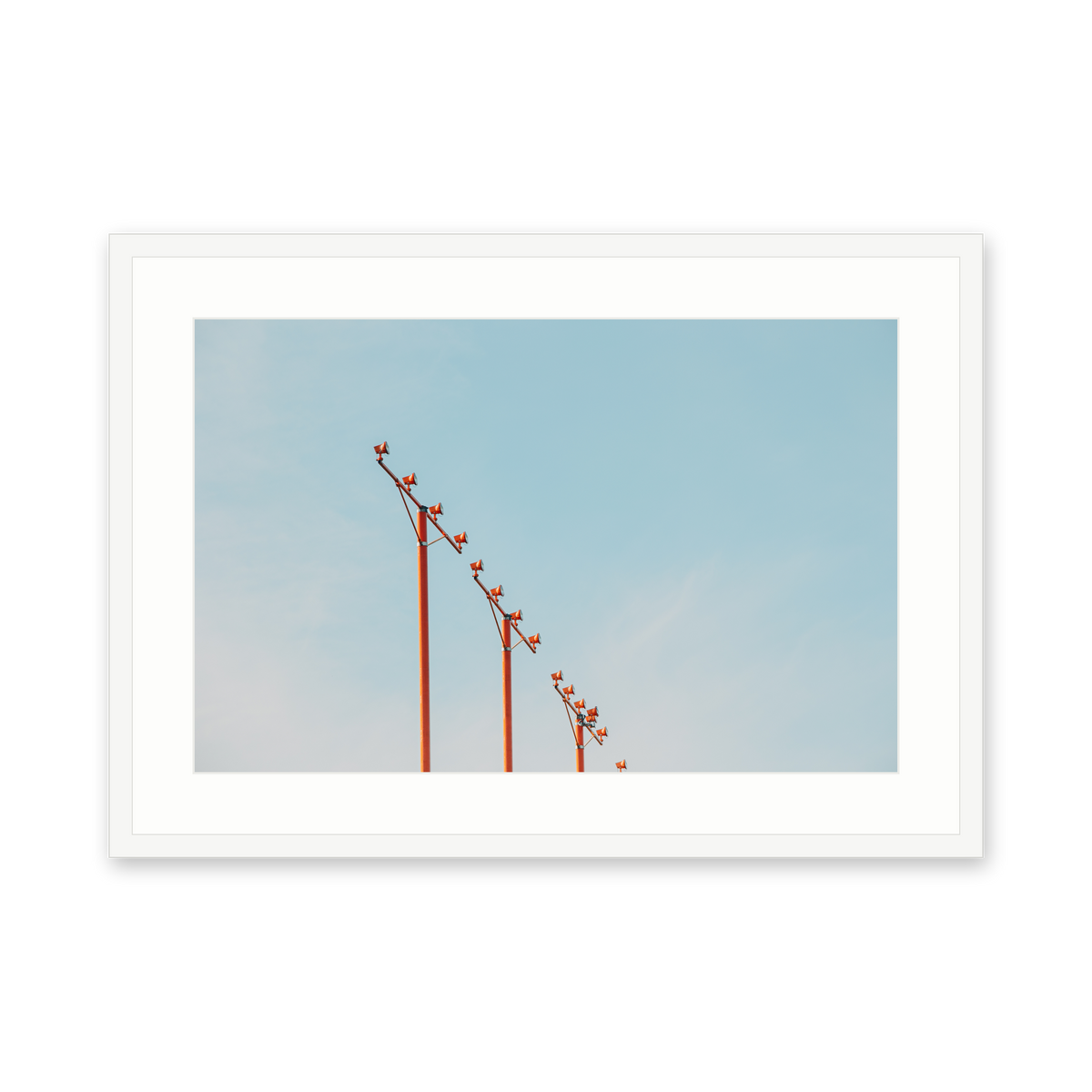 Approach Lights, framed in white