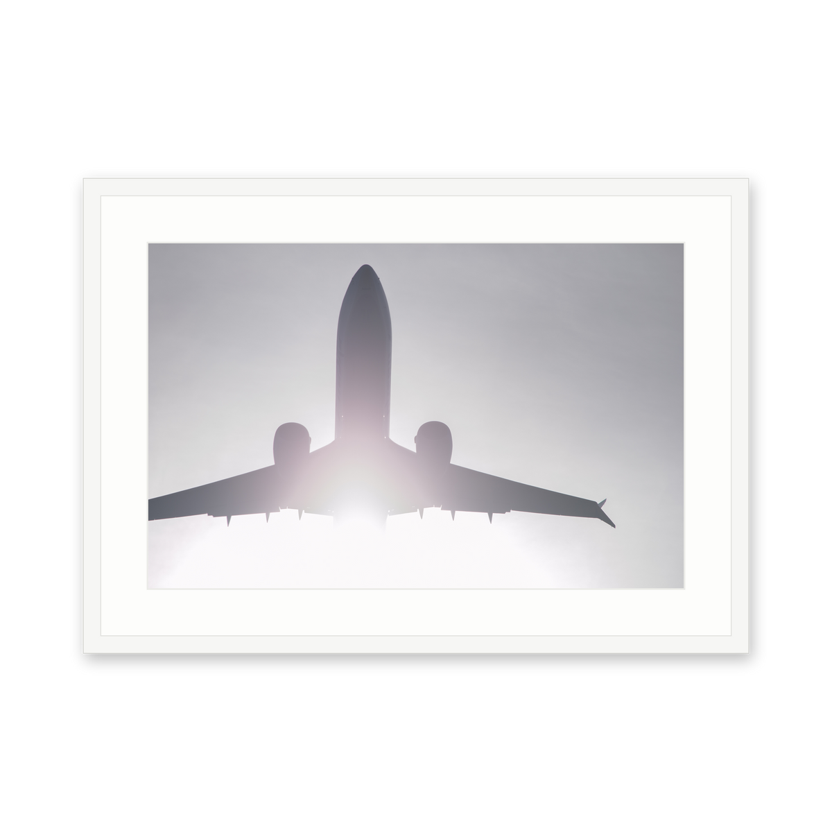 Backlit, framed in white