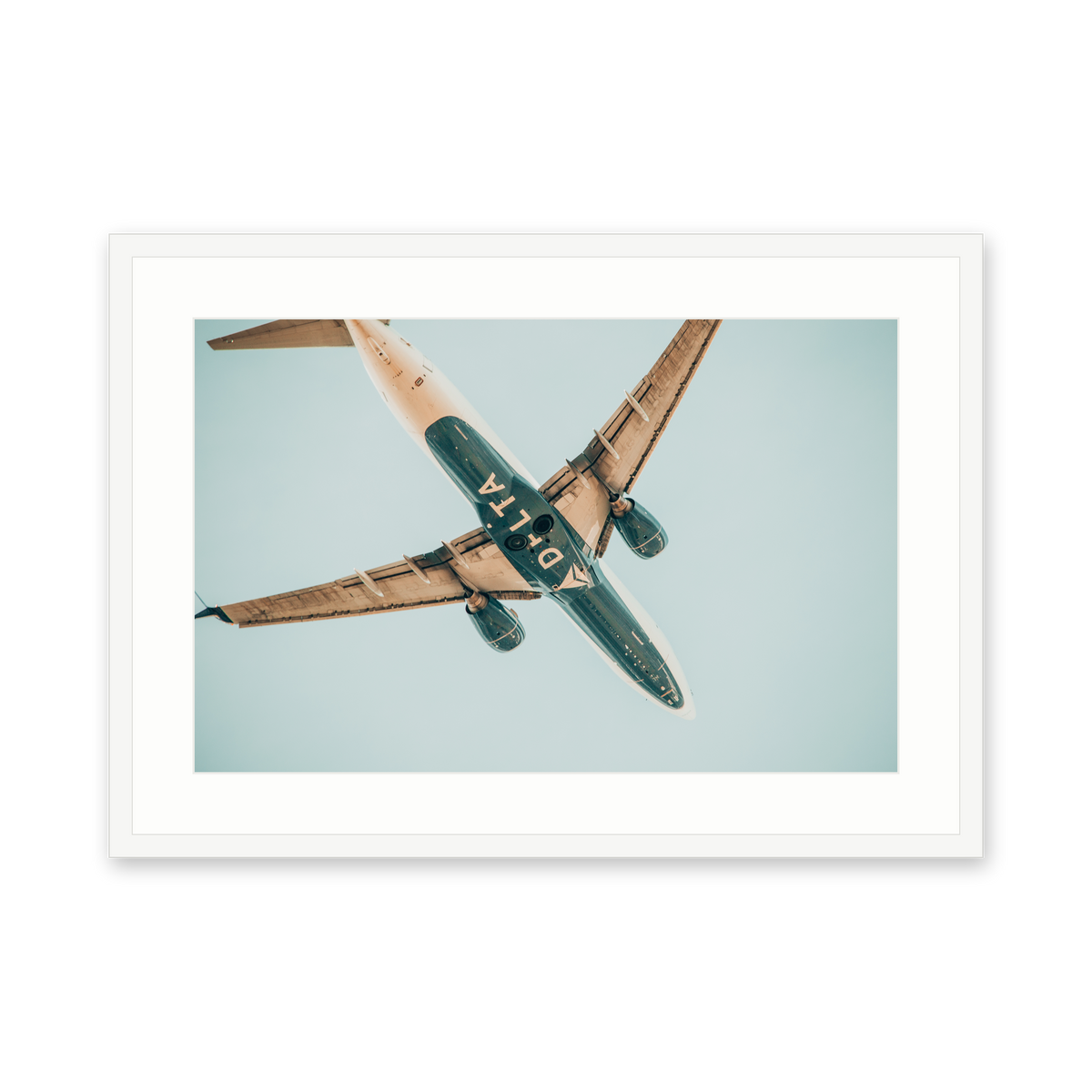 Delta Underside, framed in white