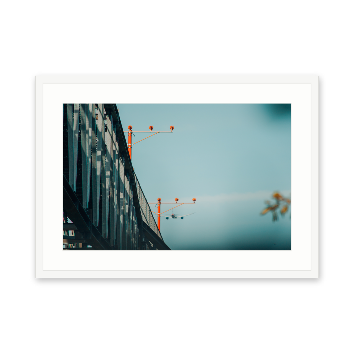 The Bridge, framed in white