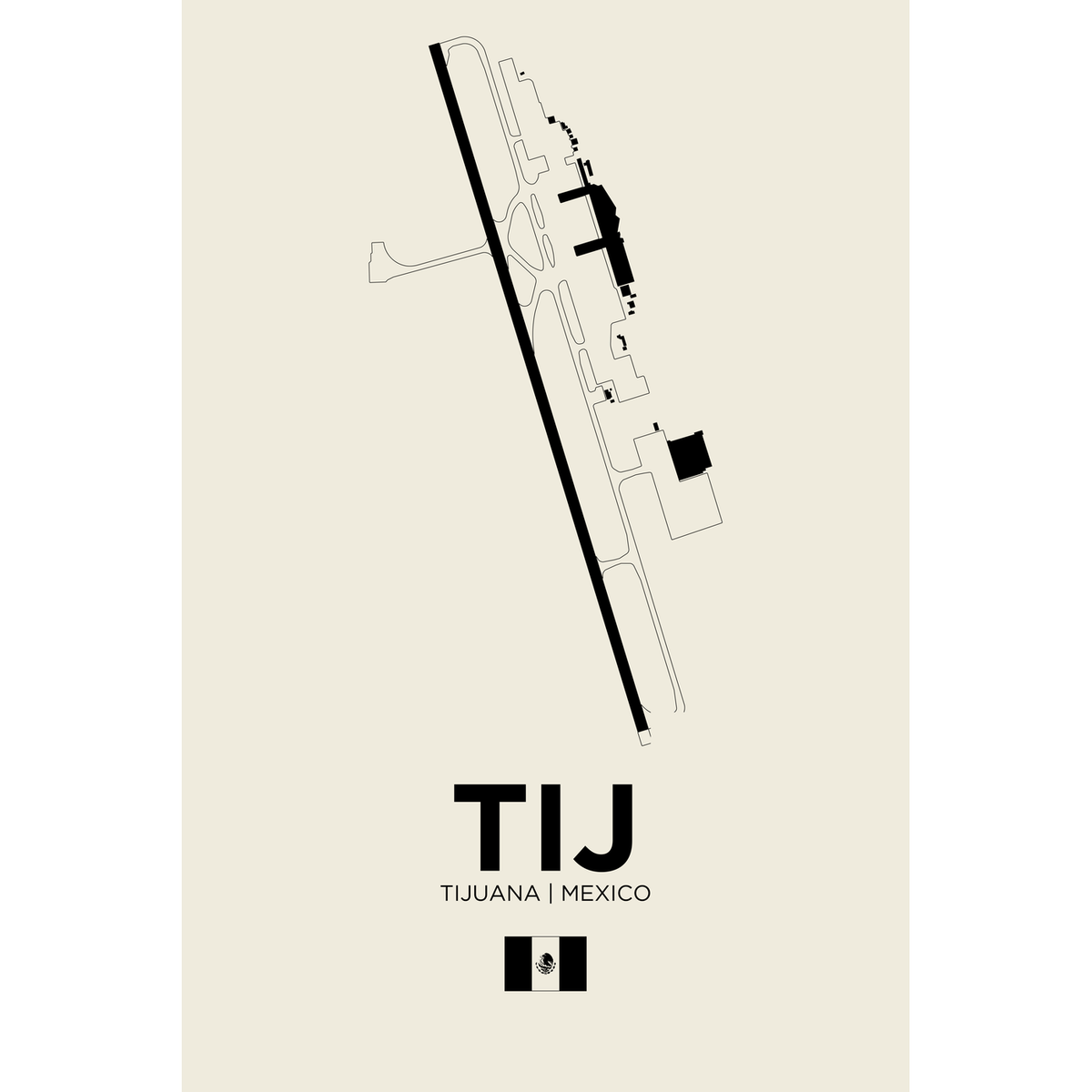 TIJ White Line airport diagram print by 08 Left