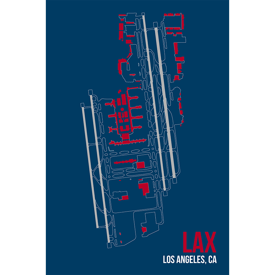 LAX | LOS ANGELES Airport Print – Modern Art by 08 Left